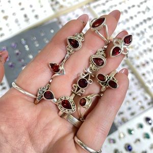925 Sterling Silver, Garnet Rings! (Size 6’s Shown) 4-10 available
